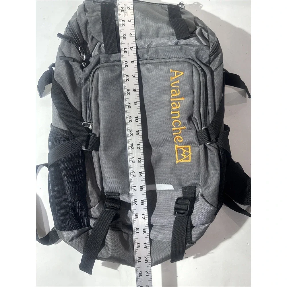 Avalanche Lifestyle Backpack Daypack Gray Black Multi compartment Back To School